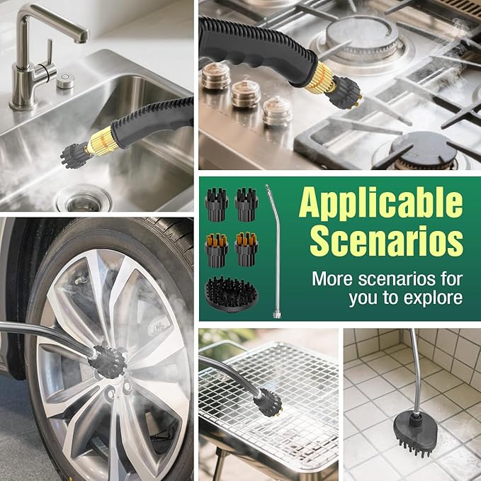 Steam Cleaner, 10s Rapid Heating Steamer with 6 Levels, 1.2L Water Tank, Portable Powerful Steamer for Cleaning without chemicals, Handheld Steam Cleaner for Home, Car, Grout, Tile, Floor, Dirt