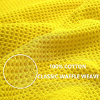 Homaxy 100% Cotton Waffle Weave Kitchen Dish Towels, Ultra Soft Absorbent Quick Drying Cleaning Towel, 13 x 28 Inches, 4-Pack, Yellow