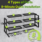 Large Power Tool Organizer Wall Mount,4 Layers 8 Drill Holder Heavy Duty Metal Cordless Tool Storage Loads 420lbs with Screwdriver Holder,Utility Racks for Garage, Workshop, Pegboard, Shed - 32 Inch