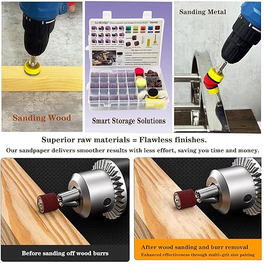 334 PCS 1 Inch Wet Dry Sanding Discs, 60 80 120 180 240 320 400 600 800 1000 1500 2000 3000 5000 10000 Grit Aluminum Oxide Hook and Loop Sandpaper for Rotary Tools with Backing Pad Accessories Kit