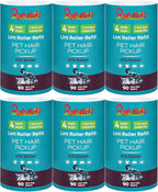 4 inch Lint Roller Refills Only for Scotch Brite Lint Roller Pet Hair Pickup Extra Sticky 90 Sheets per Refill 6 Pack - 540 Easy-Tear Adhesive Sheets Total (Inside Dia. 1 3/4 inch)