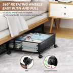 PHINOX Under Bed Storage, Under the Bed Storage Containers with Wheels, Under Bed Shoe Storage Organizer Drawer for Bedroom Clothes Shoes Blankets -4Pack