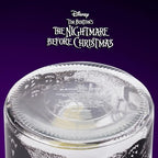Silver Buffalo Disney Tim Burton Nightmare Before Christmas Moon Hill Graveyard Scene Jack Skellington and Sally Glass Cookie Snack Candy Jar with Lid (Small)