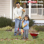 Adjustable Garden Leaf Rake for Lawns - Heavy Duty Metal With 18 Clog-Free Tines, 9"-17" Collapsible Head, 75 in Long Handle - Yard Tools for Gardening, Camping, Fast Cleanup