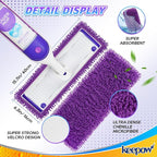 KEEPOW Reusable Power Mop Refill Pads Compatible with Swiffer PowerMop, Microfiber Power Mop Refills, Power Mop Pads for Hardwood Floor Cleaning (6 Pack)