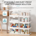 Vtopmart 8 Pack Stackable Storage Bins with Lids,24QT Clear Foldable Closet Organizer with Front-Open Doors,Plastic Storage Containers for Living Room, Bedroom, Craft Room, Dorm Organization