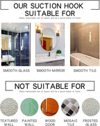 Ettori Shower Squeegee Clear Glass Wall Cleaner Stainless Steel with Suction Storage Hook -10'', Chrome