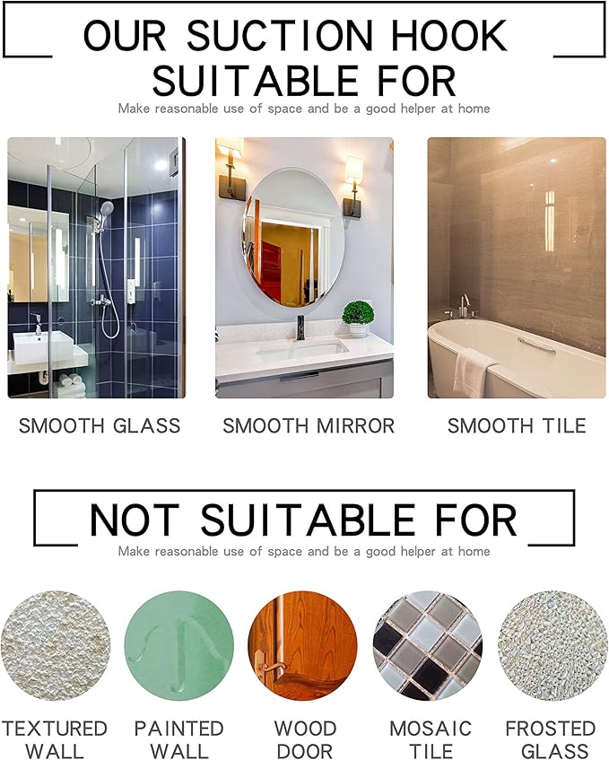 Ettori Shower Squeegee Clear Glass Wall Cleaner Stainless Steel with Suction Storage Hook -10'', Chrome