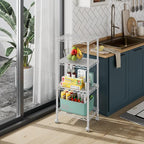 4 Tier Adjustable Storage Shelves,Heavy Duty Metal Utility Shelf Wire Shelving Unit Organizer Rack for Home Kitchen Office Bathroom Pantry Room 12" D x 18" W x 44.5" H