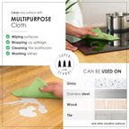 SUPERSCANDI 10 Pack Swedish Dishcloths for Kitchen - 100% Biodegradable & Compostable Reusable Paper Towels Washable, Food-Safe & Without Plastic - Dish Rags Suitable for Any Surface, Apple Green