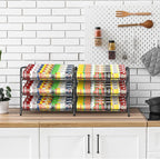 MOOACE Can Rack Organizer, 2 in 1 Can Storage Dispenser Holds up to 72 Cans, Can Organizer for Pantry Kitchen Cabinet, Black