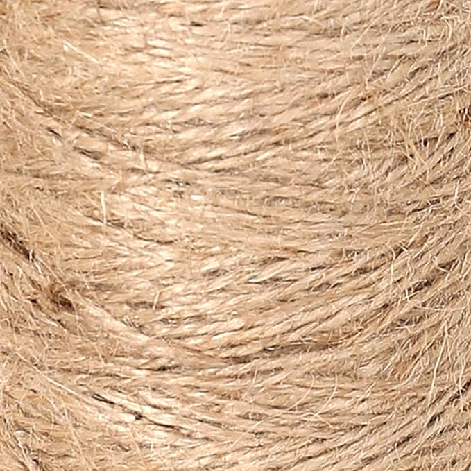 RAJRANG 656 Feet 1 mm Jute Twine String Durable for Crafts Natural Heavy Duty Burlap Rope for Industrial Packing Arts Decoration Gardening Camping Bundling