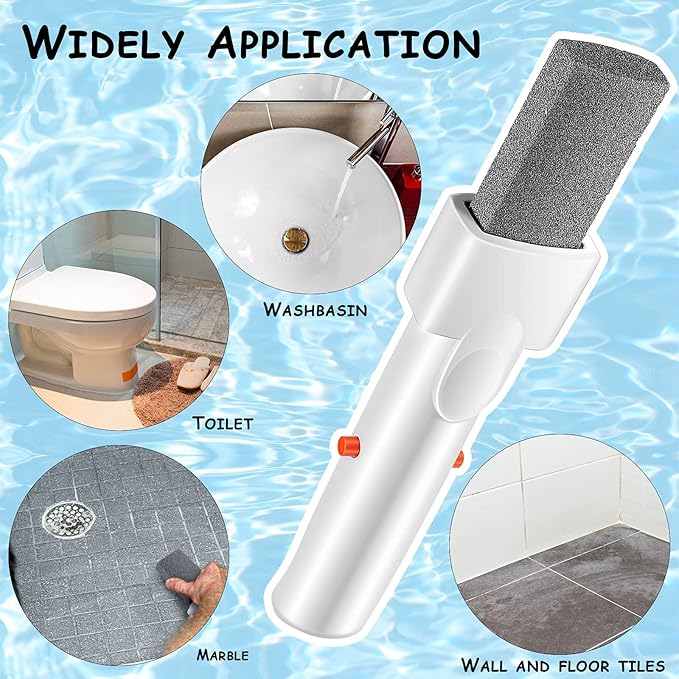 Geiserailie 3 Pieces Pool Pumice Stone with Handle Erase Rust Stain Spot Remover Pool Tile Calcium Cleaning Tools Pumice Sticks Stone for Concrete Plaster Pool Spa Toilet Bowl Ring Calcium Tub