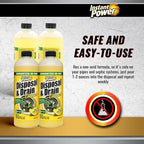Instant Power Disposal and Drain Cleaner – Liquid Enzyme Clog Remover, Cleans and Deodorizes, Removes Drain Blockages, Fresh Lemon Scent 33.8 Fl oz, 1 Liter 4 Pack