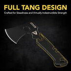 LEXIVON V-ONE Survival Hatchet, 9.5" Full Tang Lightweight Axe | 6mm Stainless Steel Electro-Black Finish Blade, Ergonomic Bi-Material Grip Handle | Protective Slim Sheath Included (LX-VONE-PP)