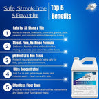 Black Diamond Stoneworks MARBLE & TILE FLOOR CLEANER. Great for Ceramic, Porcelain, Granite, Natural Stone, Vinyl and Brick. No-rinse Concentrate.(4-Gallons)