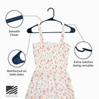 Closetselect Plastic Hangers 50 Pack - Space Saving Clothes Hangers, Made in USA, Durable & Strong Plastic Shirt & Coat Hanger with Notches & Shoulder Grooves, Non-Slip Hangers | Blue Sapphire