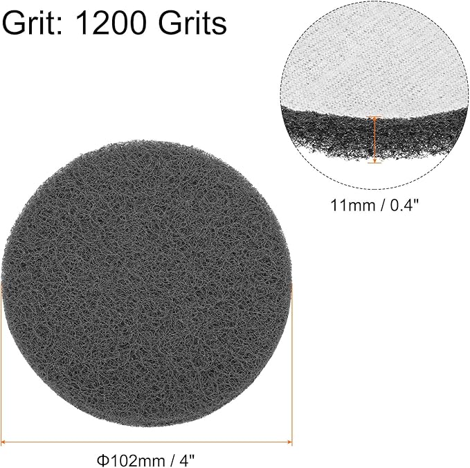HARFINGTON 20pcs Scrubber Scouring Pads 1200 Grits 4 Inch Drill Power Brush Hoop and Loop Surface Conditioning Disc Drill Scuffing Disc Scrub Pads for Home Kitchen Cleaning, Light Grey
