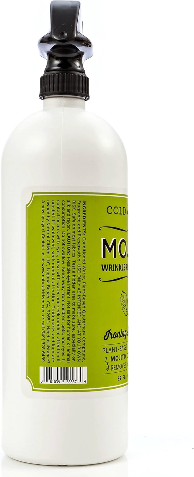 Cold Iron Wrinkle Release Spray for Clothes. 32 fl oz. Citrus Mint & Atlas Travel Size 3 fl oz Sea Breeze. Fast, Easy to Use Ironing Alternative. Spray, Smooth, Hang. Award Winning