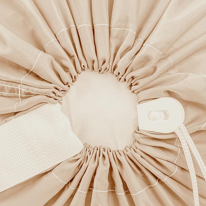 HOMEST XL Nylon Laundry Bag with Strap, Large Dirty Garments Organizer, Easy Fit a Hamper or Clothing Basket, Can Carry Up to 4 Loads of Clothes, Beige