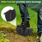 Edger Lawn Tool, Sharp Saw-Tooth Half Moon Hand Lawn Edging Tool for Landscaping, Adjustable 49" Long Handle Manual Edgers with T-Grip for Sidewalk Yard Garden Flower Bed Border Cable Burying