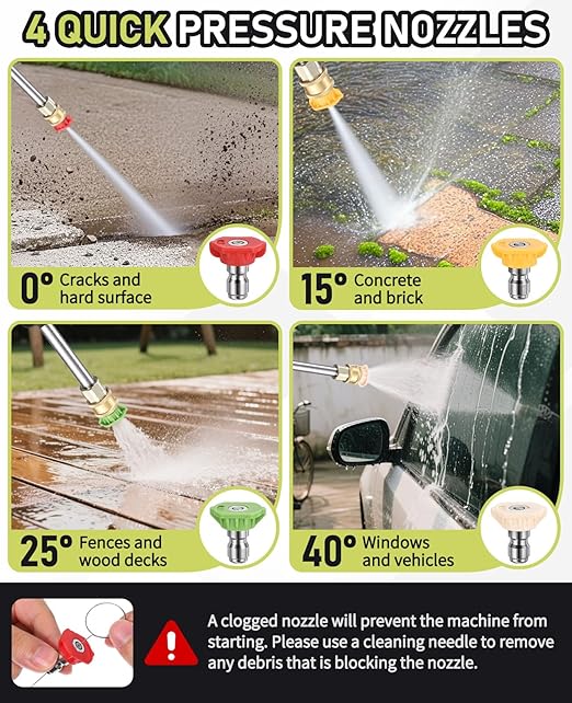 Electric Pressure Washer, 4800 PSI with 23FT Cord, 4 Quick Nozzles, Foam Cannon Electric Power Washers for Car, Garden, Patio, Driveways