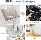 AmazerBath Squeegee for Shower Glass Door, All-Purpose Squeegee with Hook for Shower Doors, Windows, Mirrors, Tiles and Car Glass, 10 Inches