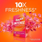 Bounce Intense Dryer Sheets, Vibrant Bloom, 60 Count, Scent Boosting Dryer Sheet
