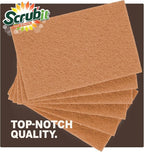 SCRUBIT 50 Pack Natural Scouring Pads - Heavy Duty Scrubbing Pads for Dishes - Non-Scratch - Reusable - Natural, Eco-Friendly, Biodegradable Sisal Brown Sponges for Dishes, Compostable