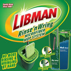 Libman Rinse 'n Wring Mop and Bucket System | Microfiber Floor Mop | Hardwood Floor Cleaner | Wet & Dry Mop | Clean & Dirty Water Chambers | Power Blades | 4 Total Microfiber Pads