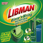 Libman Rinse 'n Wring Mop and Bucket System | Microfiber Floor Mop | Hardwood Floor Cleaner | Wet & Dry Mop | Clean & Dirty Water Chambers | Power Blades | 5 Total Microfiber Pads