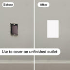Rubber Bond Self-Adhesive Rubber Wall Outlet Cover Plate 5 Pack - Easy to Apply Peel & Stick Drywall Hole Patch - 5x3 Inch Screwless Blank Wall Plate Cover - Premium Rubber Wall Hole Cover (White)