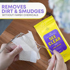 See Clear Original Lens Cleaning Wipes - Pre-Moistened Eyeglass & Screen Cleaning Cloth Towelettes - Streak Free, Scratch Free Lens & Electronic Screen Cleaner - 12 Resealable Packs of 16 (192 Wipes)