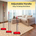 Dog Hair Carpet Rake – Cat and Dog Carpet Hair Removal Tool with Flex and Grab Bristles and Tri-Flex Rubber Edge – Adjustable Handle for Easy Fur Removal on Stairs Furniture Pet Beds Cat Towers