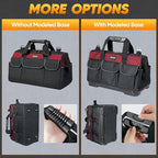 TICONN Heavy Duty Tool Bag with Multi-Pockets, Portable Tool Box Organizer Storage Bag, with Adjustable Shoulder Strap and Ergonomic Handle (Red, 14" Standard Base)