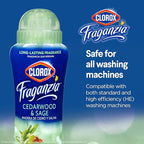 Clorox Fraganzia Laundry Scent Booster Crystals, In-Wash Fragrance Beads for Fresh-Smelling Clothes & Linens, Safe for All Fabrics & Colors, Cedarwood & Sage, 18 Oz, 2 Pack