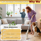 Electric Spin Scrubber, Battery 2.5H with Extra-Long Runtime, 10 Brush Heads, IPX7 Waterproof Power Shower Scrubber with Long Handle, 2 Speeds Cordless Cleaning Brush for Bathroom Bathtub