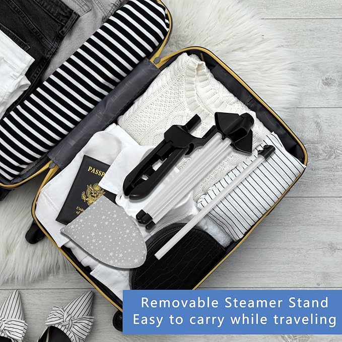 32-63 Inch Garment Steamer Rack & Garment Ironing Glove for Clothes Adjustable Steamer Stand for Clothes Adjustable Garment Hanger Standing Foldable Iron stand with Ironing Glove for Steaming Clothes