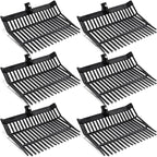 Lasnten 6 Pcs Manure Fork Replacement Head, 18 Tines Pitchfork Head with Screws and Nuts, Horse Manure Rake for Picking up Grass and Hay(Black)