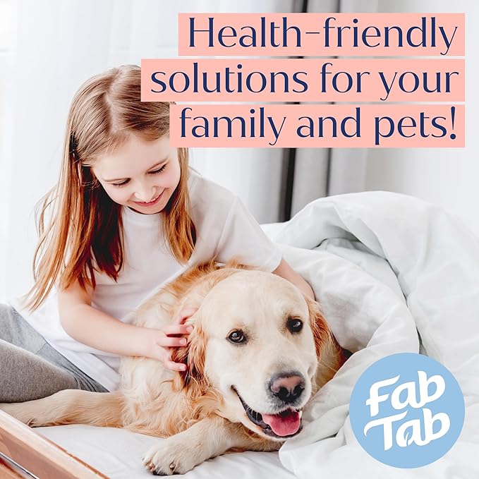 Fab Tab Laundry Detergent Tablets, Plant-Based Formula, Removes Tough Stains, Plastic-Free Alternative to Pods, All Washing Machines (30 Count, Unscented)