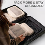 Compression Packing Cubes for Travel - Luggage Organizer Bags - Double Zipper Packing Cubes for Suitcases (4-Pack, Teal)
