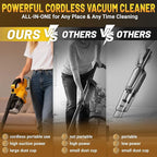 Cordless Vacuum Cleaner with 2x4.0A Battery&Quick Charger | 50kPa 125AW Strong Suction | 5 HEPA Filters | 4-in-1 Nozzle | 65CFM Powerful Brushless Handheld Vaccum for Home, Car, Pet