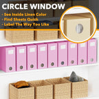 SpaceAid 9 Pack Bed Sheet Organizers and Storage, Foldable Sheet Organizer with Window for Linen Closet, Set Folder Keeper for Queen & King Size Bedding Storage (Pink)