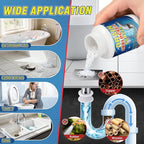Drain Cleaner Powder, Powerful Drain Clog Remover, Sink and Drains cleaner to Dissolve Clogs, Drains Opener Removes Hair, Grease, Soap Scum and Food Residue, Safe for Pipes and Septic Systems