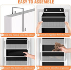 WISELIFE Over The Door Organizer - 5 Shelves Large Capacity Hanging Bedroom Storage Solution with Side Pockets for Dorm Bathroom Pantry Nursery and Baby Essentials Holds up to 40 Lbs (Black)