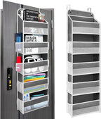 Ease of Assembly Over The Door Organizer, 5 Shelves & 8 Side Pockets,Hanging Behind Door Storage, Heavy-Duty Reinforced Mesh Rack Holds 44lb for Bathroom,Pantry, Nursery,Closet, Shoes, Towels
