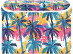 senya Large Storage Bins with Linen Collapsible Foldable Storage Cubes Fabric Closet Organizer Containers box with Flip-Top Lid for Home Bedroom Office 16.7 x 12.6 x 11.8in (Dinosaur Palm Trees)
