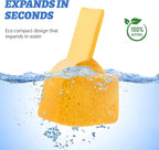 6 Pack Natural Cellulose Pop Up Sponges Biodegradable Eco-Friendly Compressed Sponges Non-Scratch Multi-Use for Kitchen Dishes, Car, Windows Cleaning