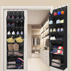 Over The Door Shoe Organizer, Hanging Shoe Rack with Extra Large Deep 16 Pockets, Wall Shoe Storage for Closet and Narrow Door, Hanging Shoe Organizer, RV Storage and Organization, Black
