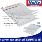 Hefty Shrink-Pak Large Travel Bags - Airtight Storage Bags for Maximum Space Saving, Travel Essentials, Ideal for Packing, Durable, Reliable Compression with Sealed Protection